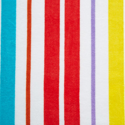 Catherine Lansfield Rainbow Stripe Cotton Beach Sun Lounger Towel Bright