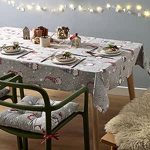 Catherine Lansfield Christmas Gnome Cotton Dining Table Cloth