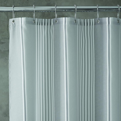 Catherine Lansfield Textured Stripe  Shower Curtain