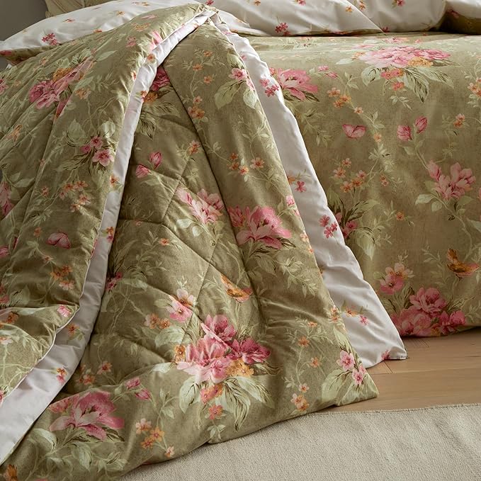 Bridgerton By Catherine Lansfield 3.5 Tog Penelope Floral Reversible Eiderdown Bedspread