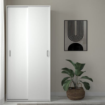 Space Wardrobe 2 Sliding Doors in White