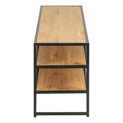 Seaford Black Metal Open TV Unit with 3 Shelves