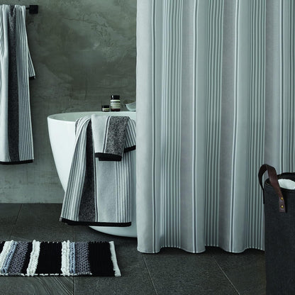 Catherine Lansfield Textured Stripe  Shower Curtain