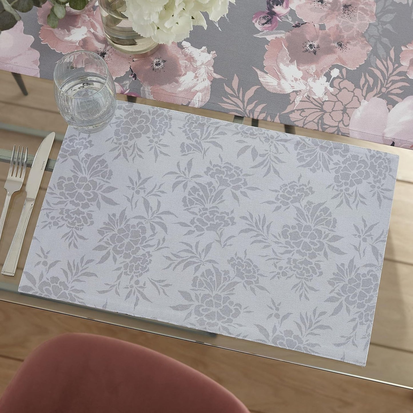 Catherine Lansfield Dramatic Floral Cotton Dining Placemat Pair