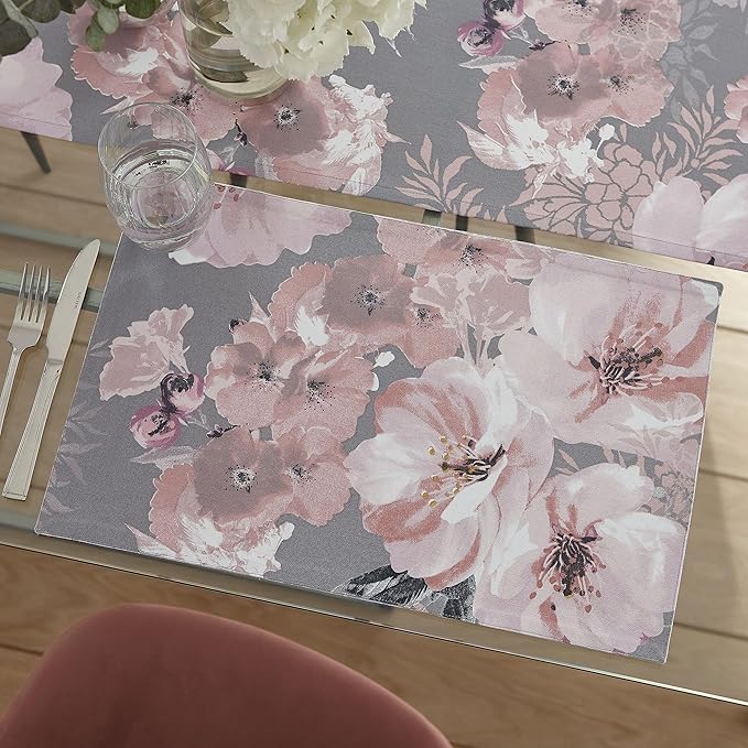 Catherine Lansfield Dramatic Floral Cotton Dining Placemat Pair