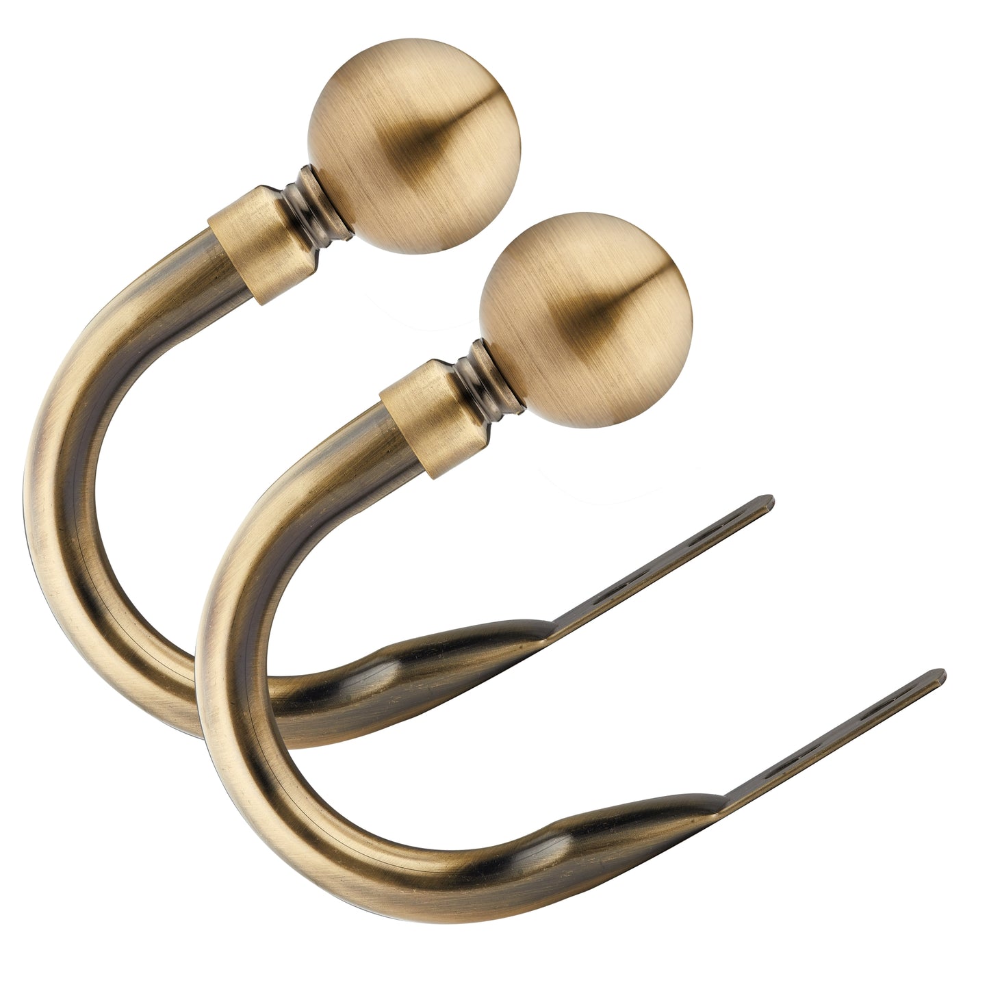 Ball - Pair of Holdaback Tiebacks with End Finials