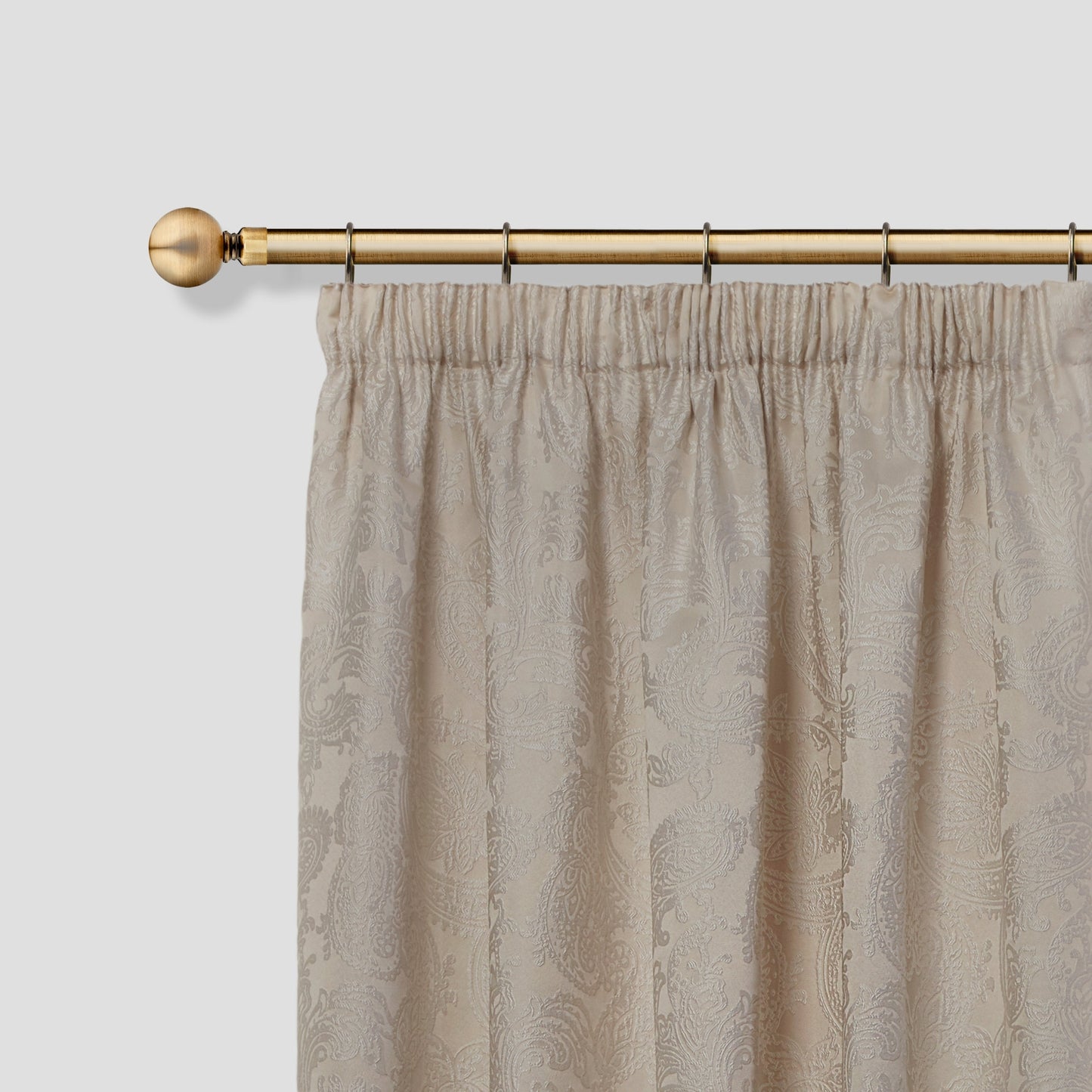 Ball - Extendable Curtain Pole with rings and pair of end finials