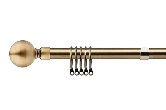 Ball - Extendable Curtain Pole with rings and pair of end finials