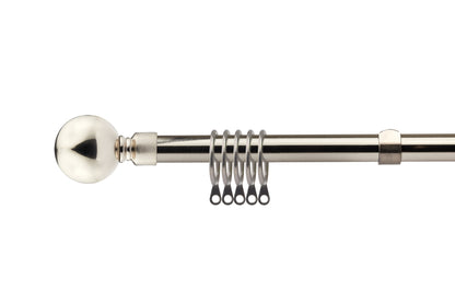 Ball - Extendable Curtain Pole with rings and pair of end finials