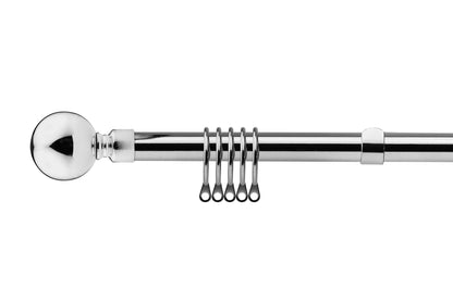 Ball - Extendable Curtain Pole with rings and pair of end finials