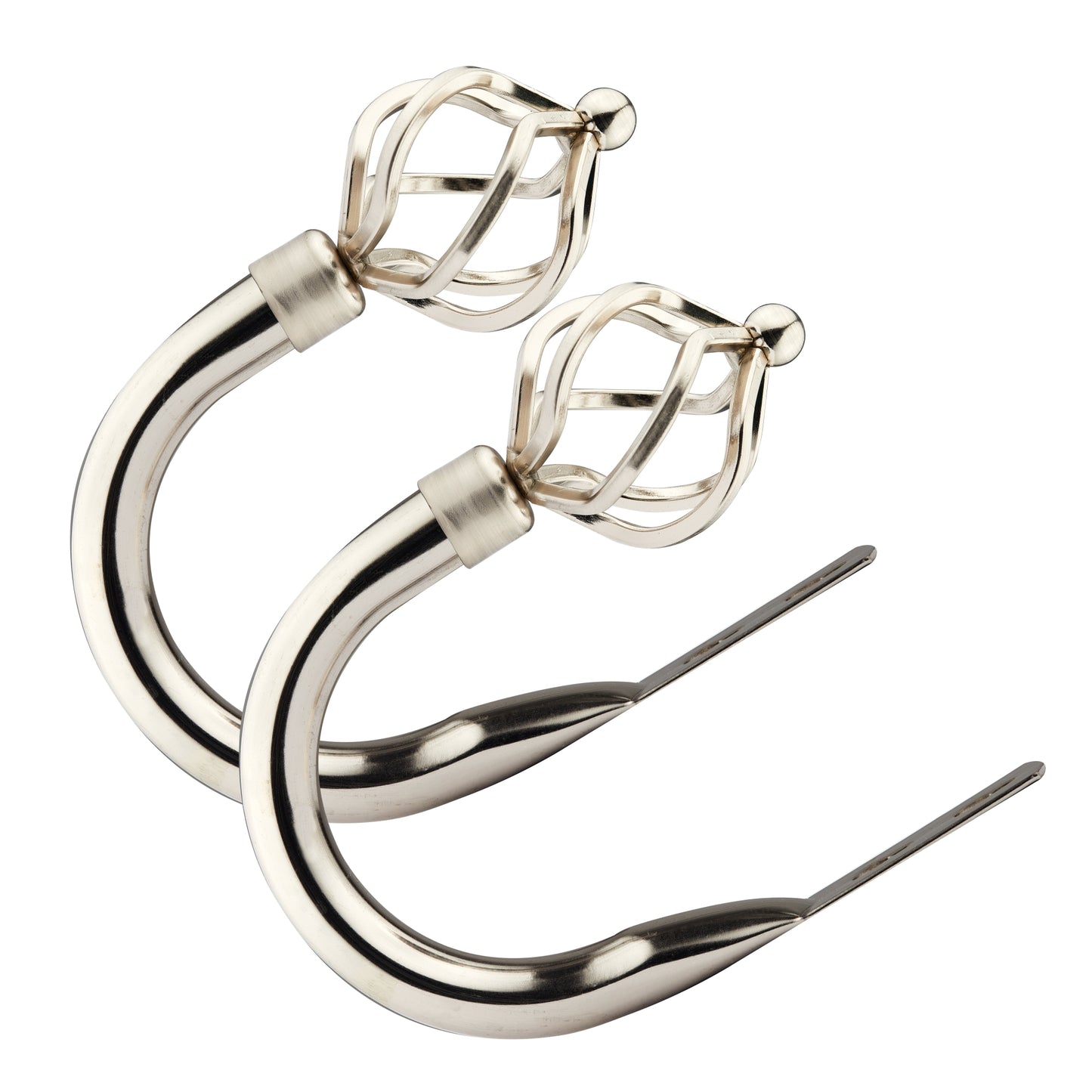 Bird Cage - Pair of Holdback Tiebacks with End Finials