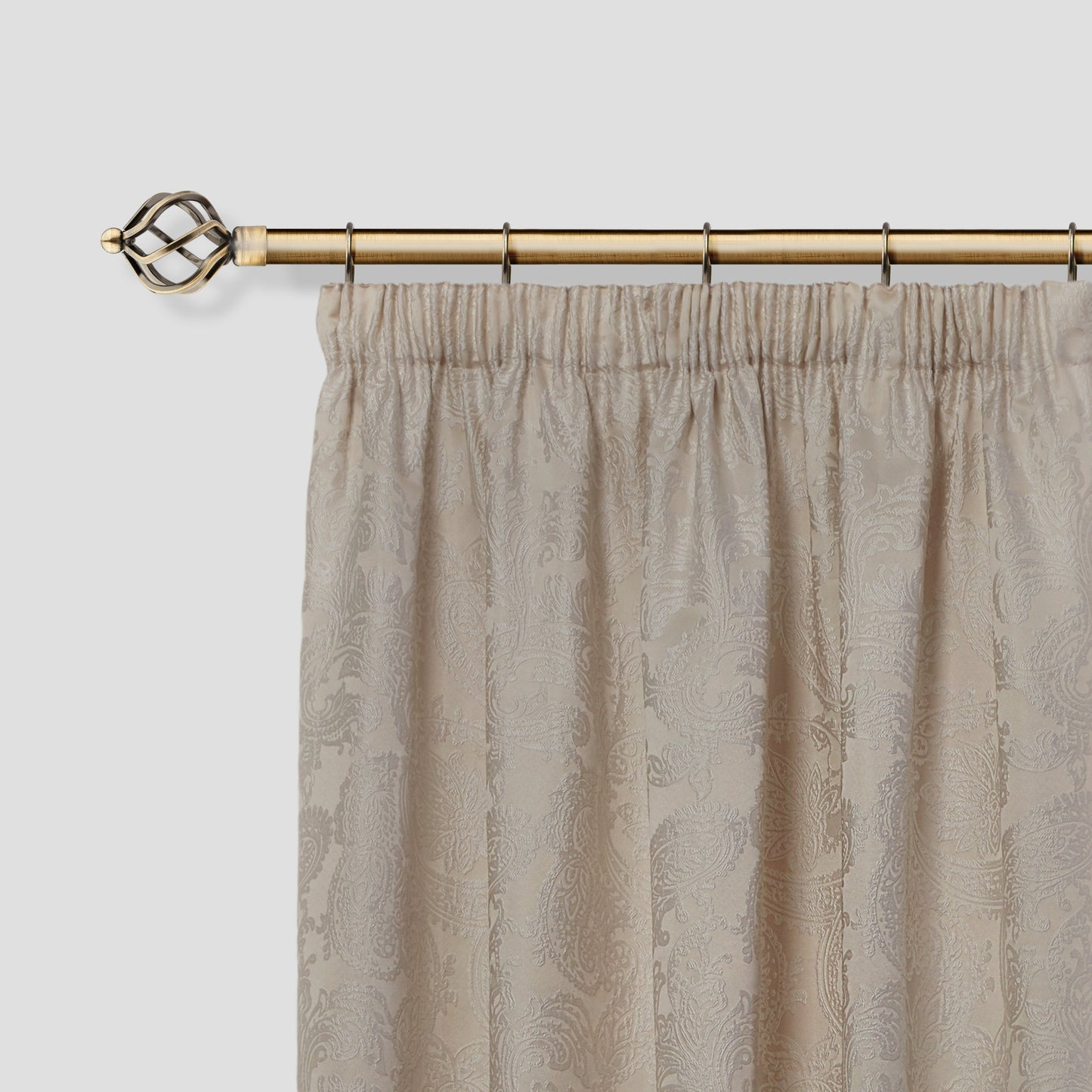 Bird Cage - Extendable Curtain Pole with rings and pair of end finials