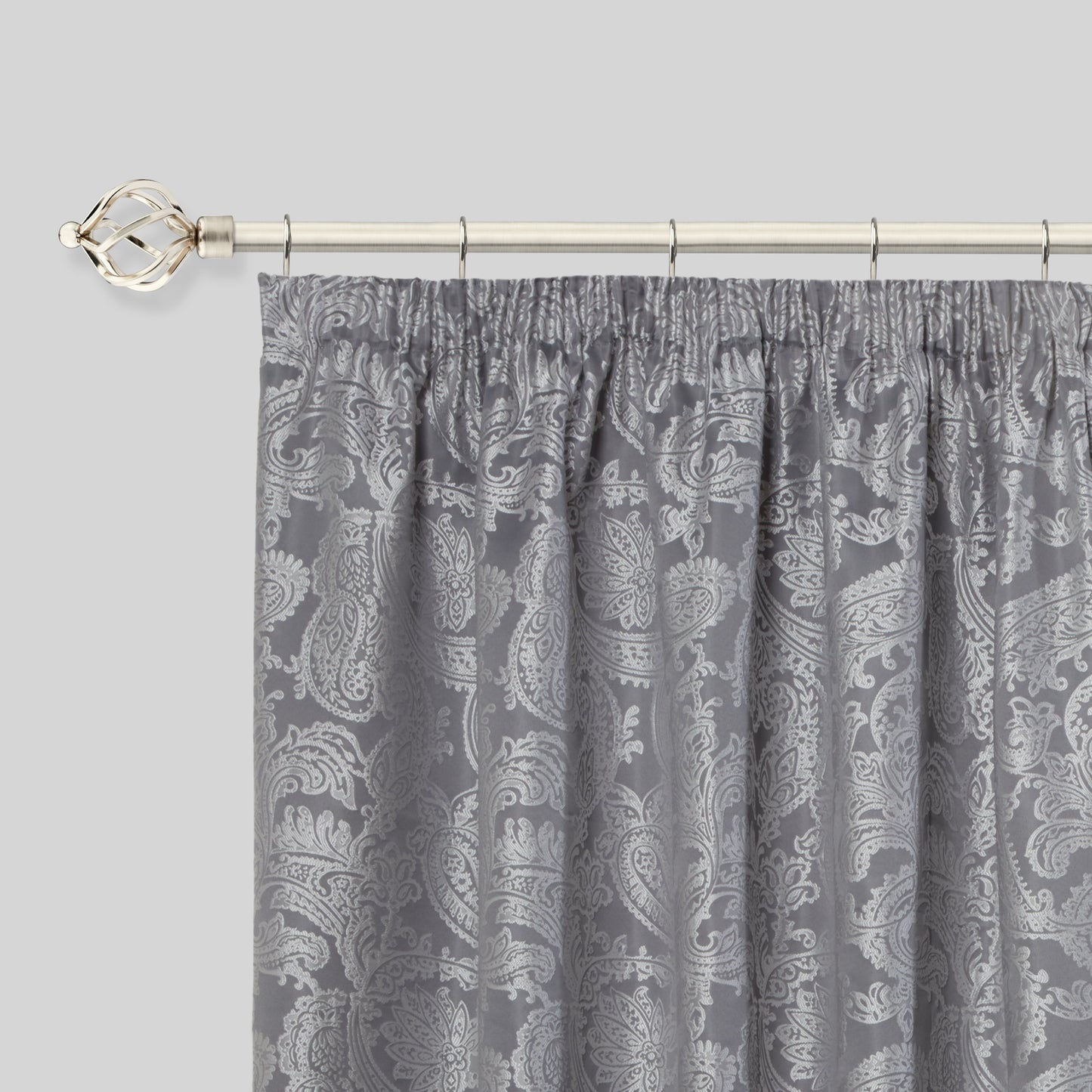 Bird Cage - Extendable Curtain Pole with rings and pair of end finials