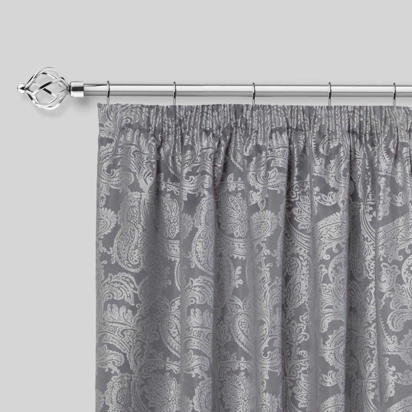 Bird Cage - Extendable Curtain Pole with rings and pair of end finials