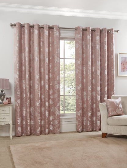 Blossom - Lined Eyelet Jacquard Curtains