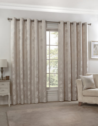 Blossom - Lined Eyelet Jacquard Curtains