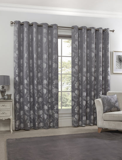 Blossom - Lined Eyelet Jacquard Curtains