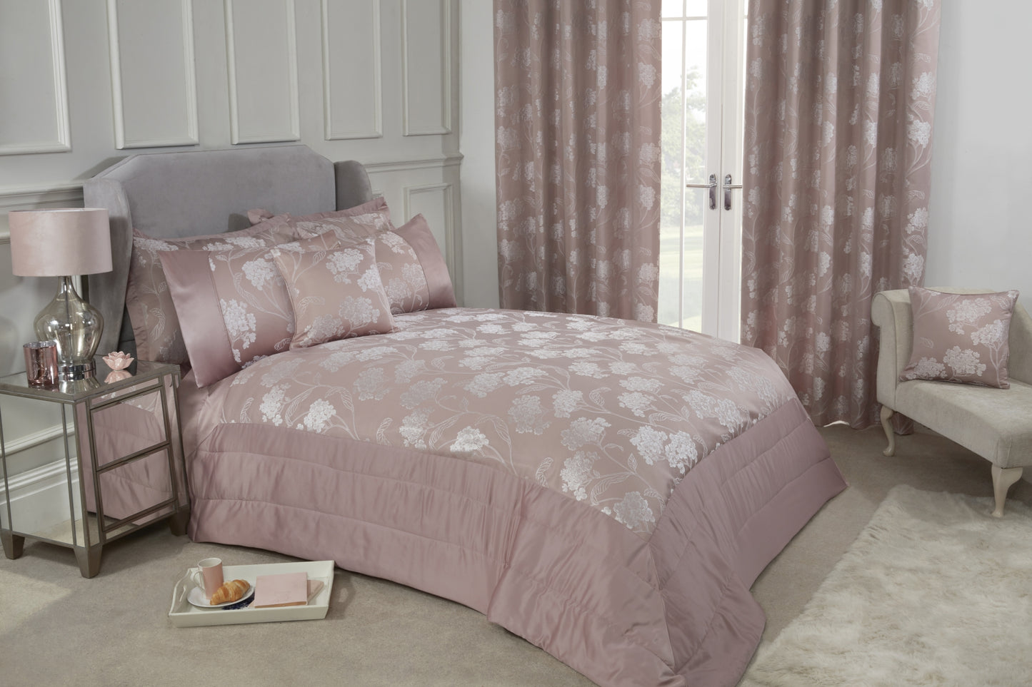 Blossom - Embellished Jacquard Quilted Bedspread Set