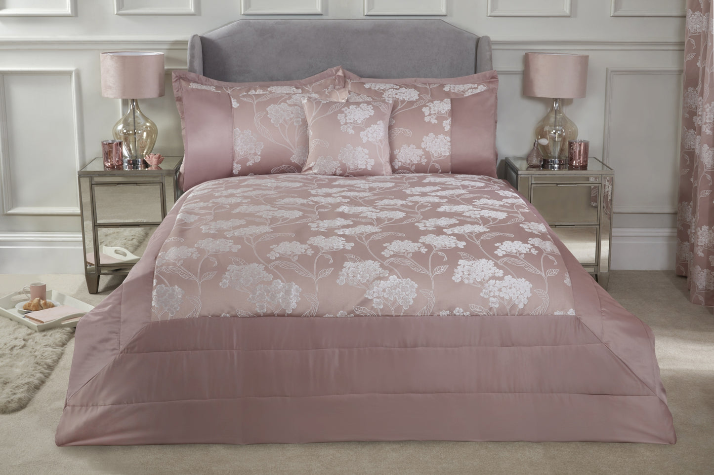 Blossom - Embellished Jacquard Quilted Bedspread Set