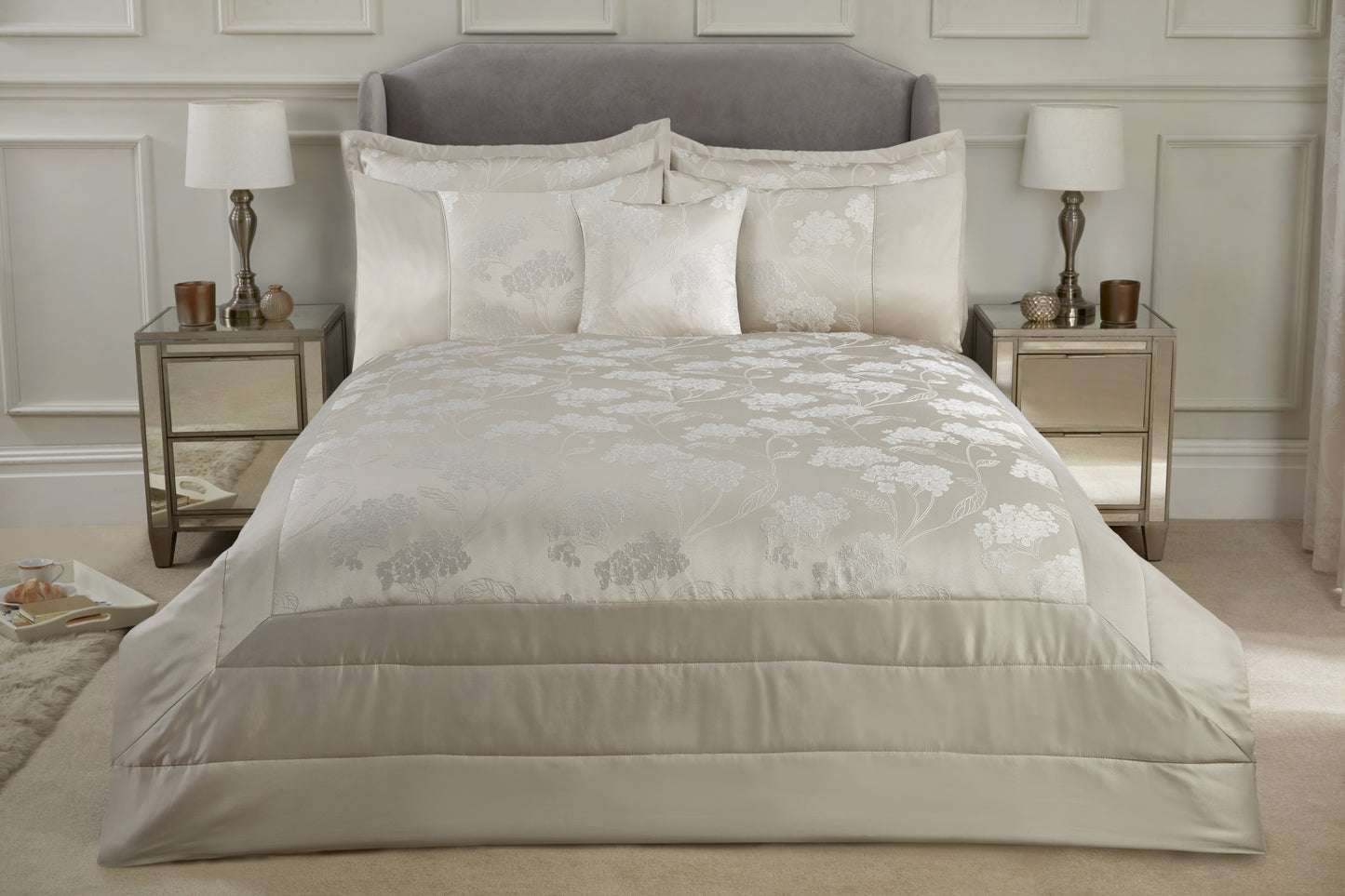 Blossom - Embellished Jacquard Quilted Bedspread Set