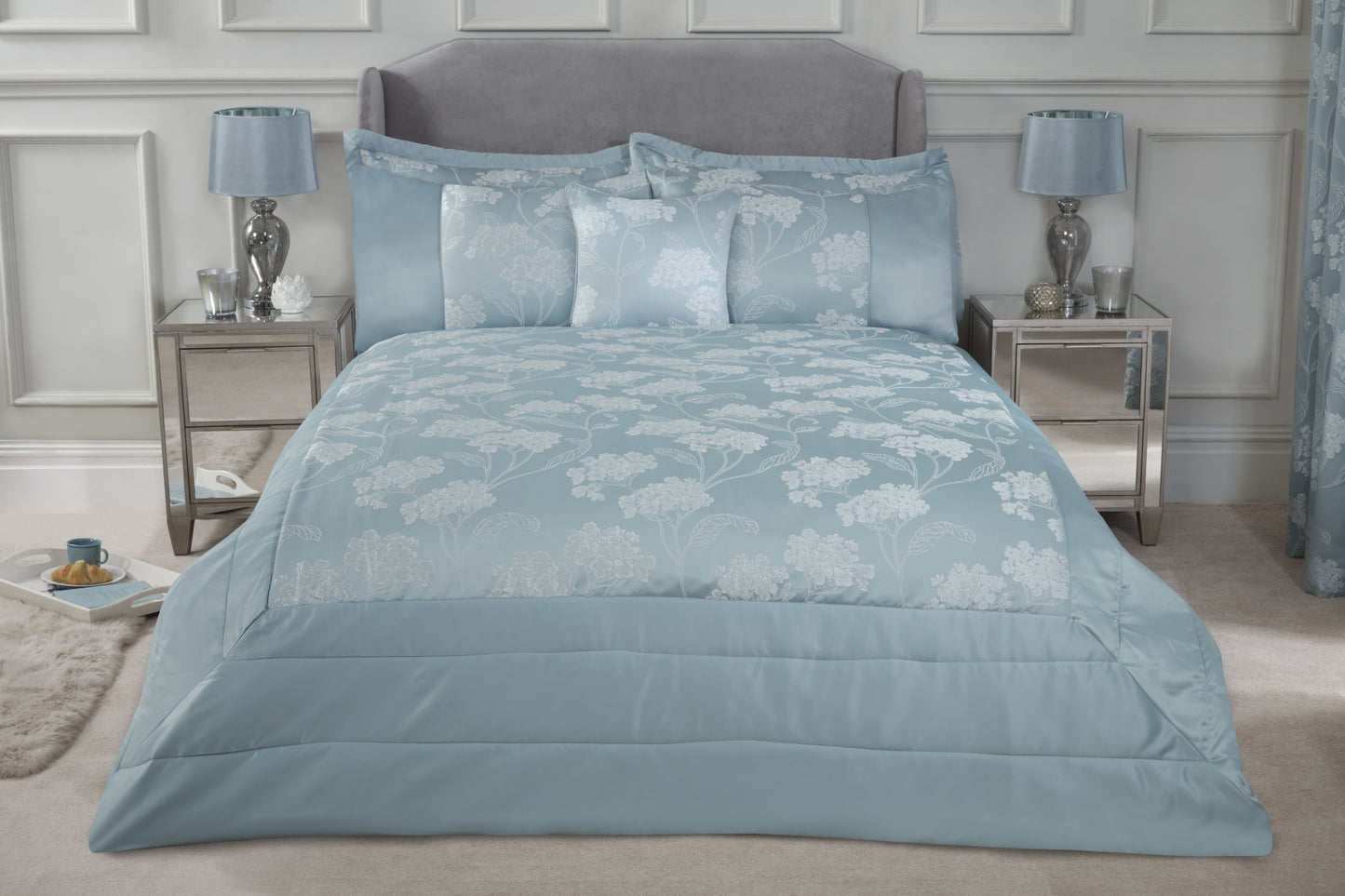 Blossom - Embellished Jacquard Quilted Bedspread Set