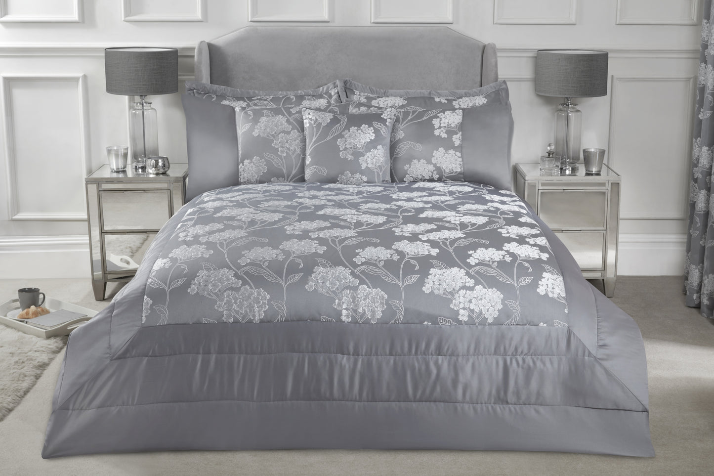 Blossom - Embellished Jacquard Quilted Bedspread Set