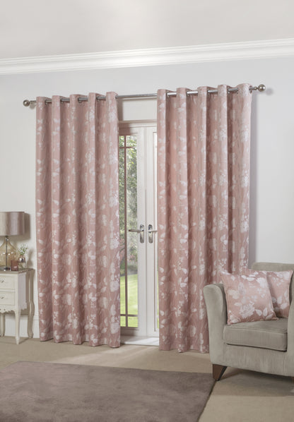 Butterfly Meadow - Lined Eyelet Jacquard Curtains