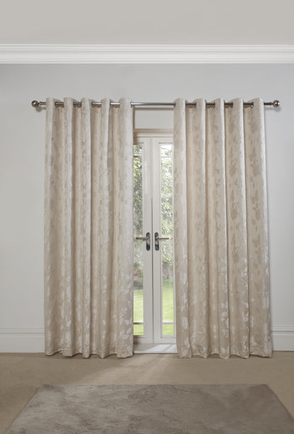 Butterfly Meadow - Lined Eyelet Jacquard Curtains