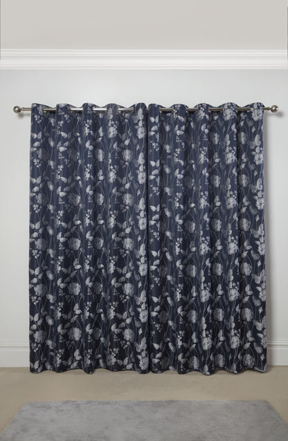 Butterfly Meadow - Lined Eyelet Jacquard Curtains