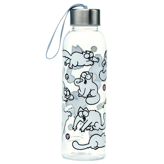 Reusable Shatterproof Water Bottle with Metallic Lid - Simon's Cat 2021