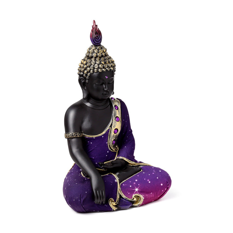 Decorative Thai Buddha Figurine - Purple & Black Dream Meditation