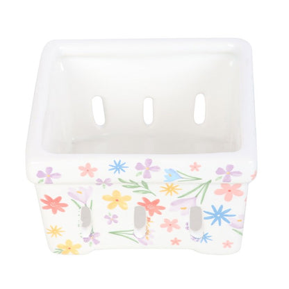 Spring Floral Print Ceramic Berry Basket