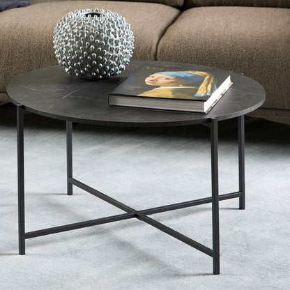 Lamoine Round Coffee Table in Matt Black