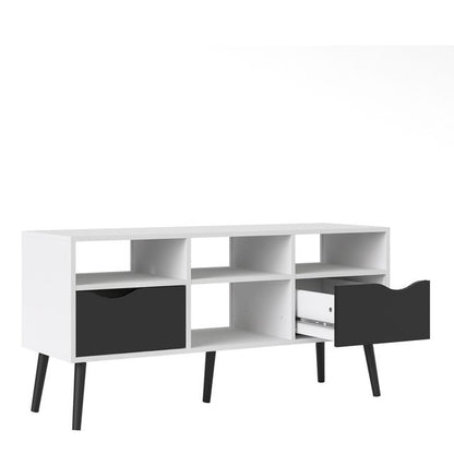 Oslo TV Unit Wide 2 Drawers 4 Shelves