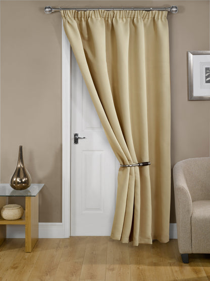 Cali Pencil Pleat - Woven Thermal Blackout Pencil Pleat Door Curtain