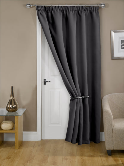 Cali Pencil Pleat - Woven Thermal Blackout Pencil Pleat Door Curtain