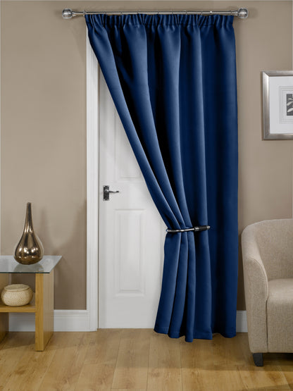 Cali Pencil Pleat - Woven Thermal Blackout Pencil Pleat Door Curtain