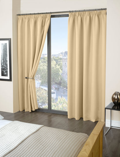 Cali Pencil Pleat - Woven Thermal Blackout Pencil Pleat Curtains