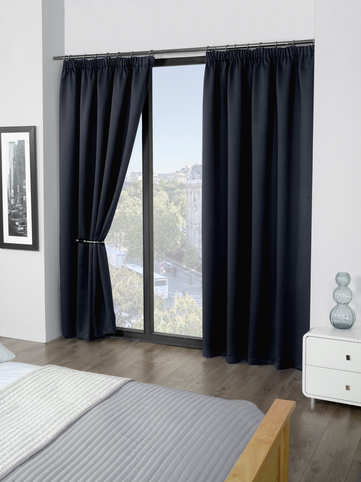 Cali Pencil Pleat - Woven Thermal Blackout Pencil Pleat Curtains