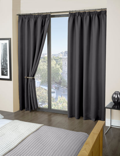 Cali Pencil Pleat - Woven Thermal Blackout Pencil Pleat Curtains