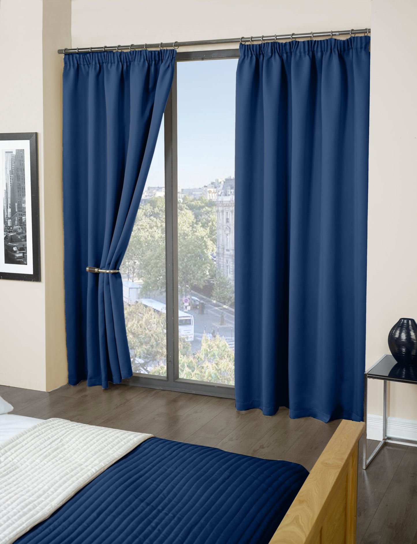 Cali Pencil Pleat - Woven Thermal Blackout Pencil Pleat Curtains