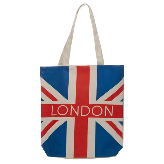 Handy Cotton Zip Up Shopping Bag - London Union Jack