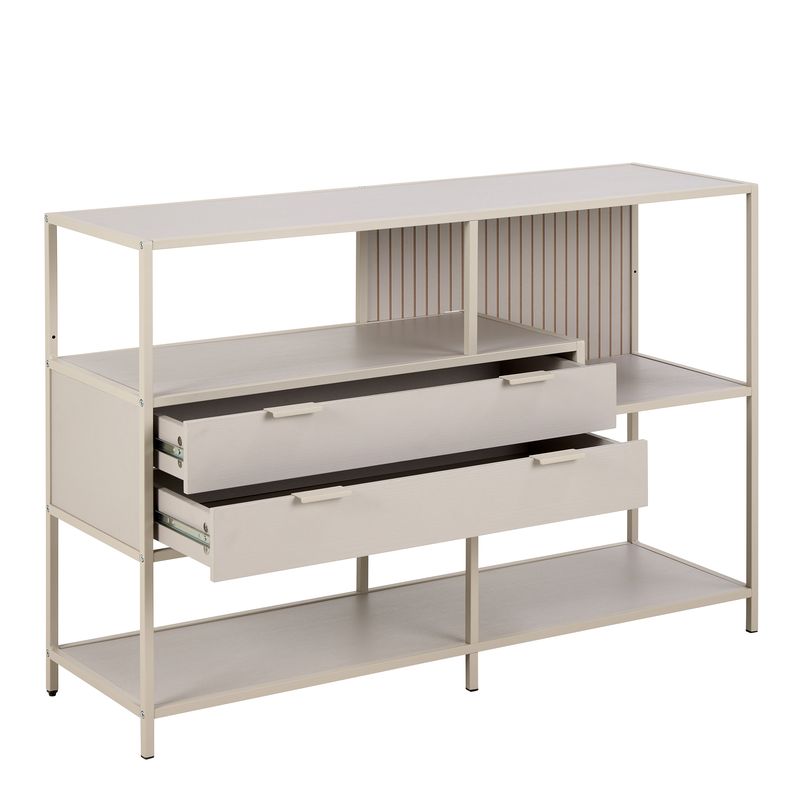 Seaford Grey Storage Unit with 2 Drawers and 3 Shelves