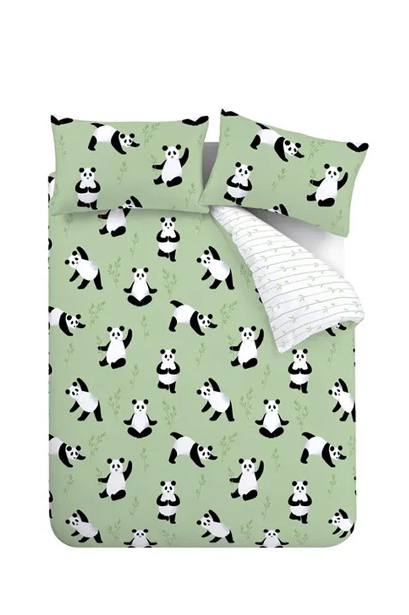 Catherine Lansfield Kids Panda Paws Reversible Duvet Cover Set with Pillowcase