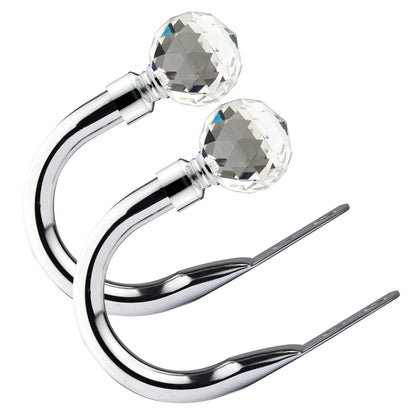 Crystal - Pair of Holdback Tiebacks with End Finials