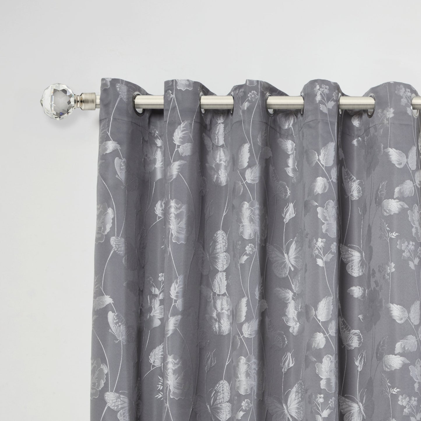 Crystal - Extendable Curtain Pole with pair of end finials