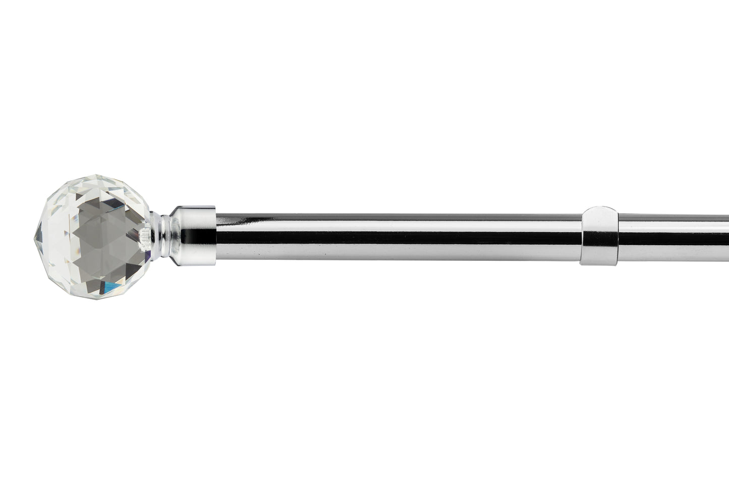 Crystal - Extendable Curtain Pole with pair of end finials