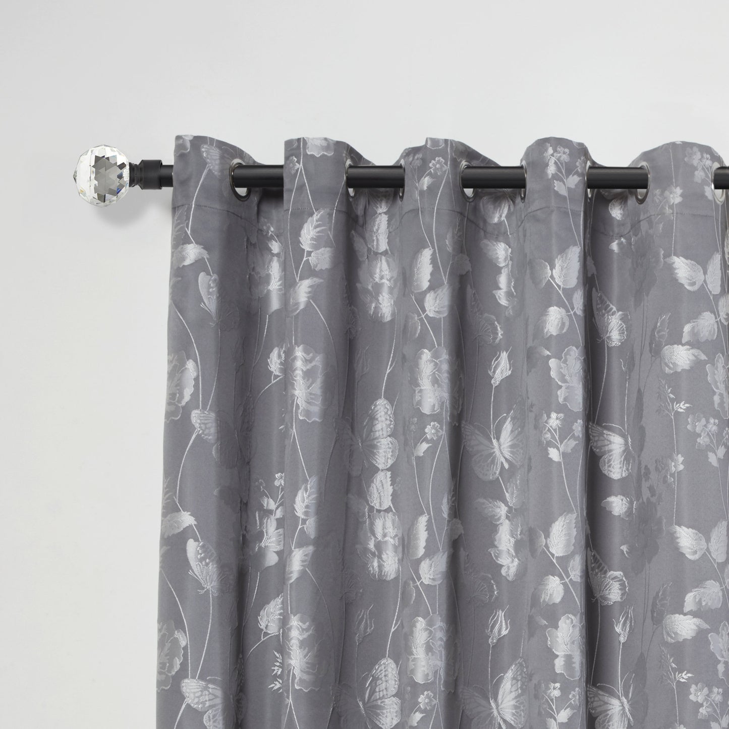 Crystal - Extendable Curtain Pole with pair of end finials