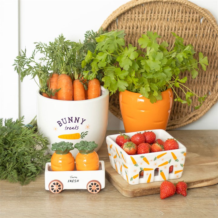 Carrot Patch Ceramic Berry Basket