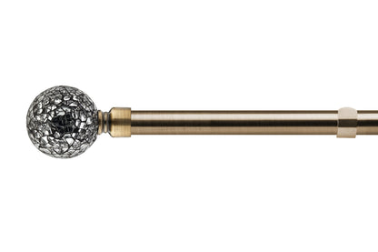 Cut Glass - Extendable Curtain Pole with pair of end finials